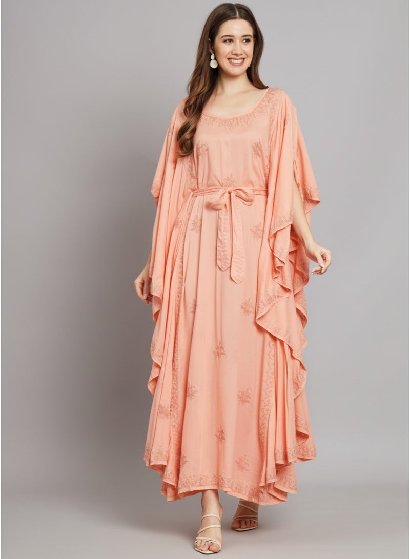 الايا كفتان مطرز يدويًا بشيكانكاري من المودال - Image 5